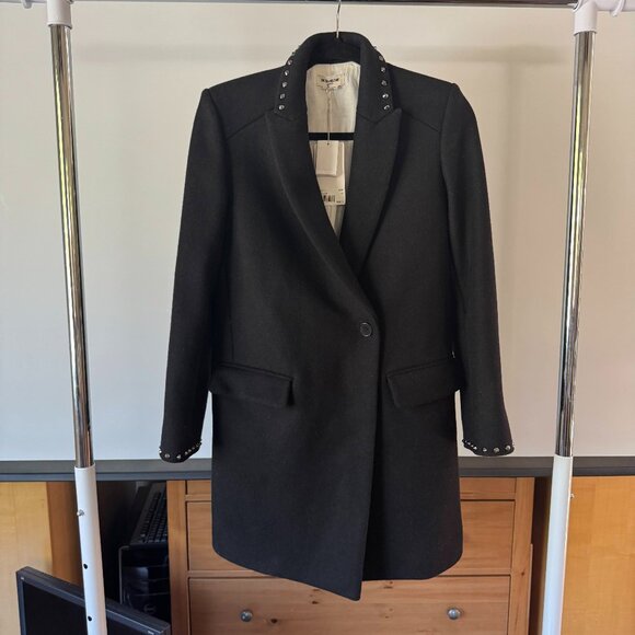 NWT Zadig & Voltaire Wool Marco Stud Coat - Picture 3 of 13